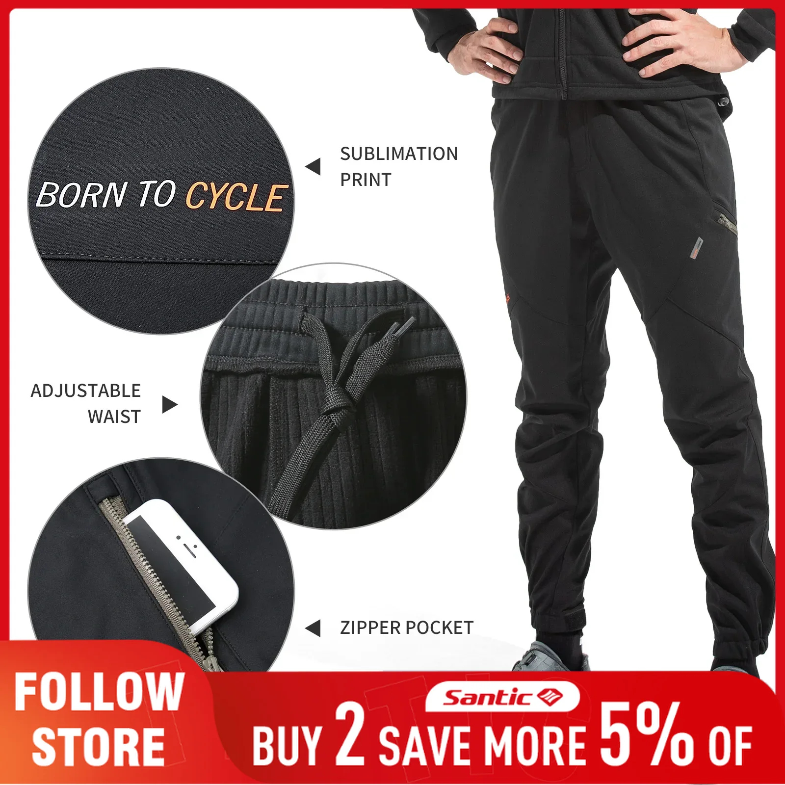 Cycling Commute Pants - Santic casual calças de ciclismo dos