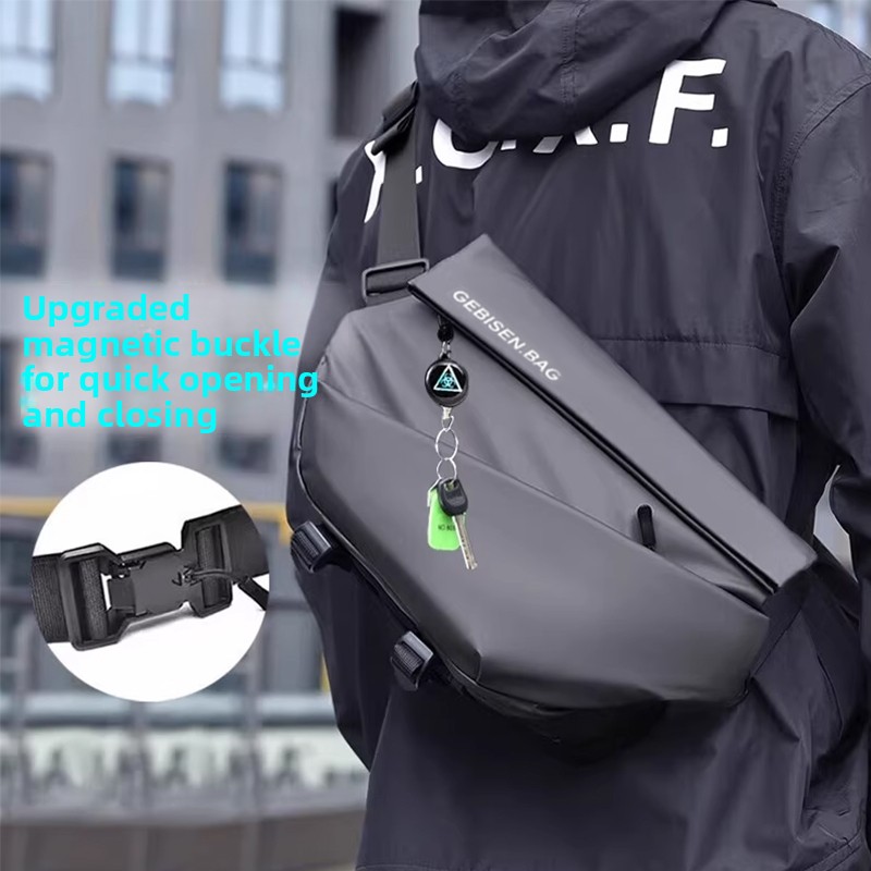Cycling To Commute - Bolsa transversal masculina com fivela magnética,